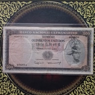 Uang Timor Portugis 500 Escudo 1963 vf 076891