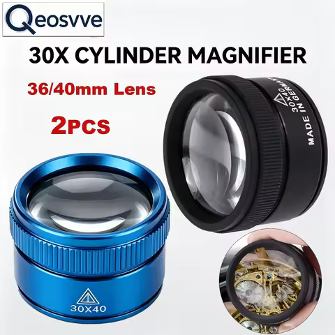 30X Portable Jewelers Loupe K9 Optical Lens 36mm 40mm Handheld Magnifying Glass Monocle Metal Magnif