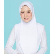 Tudung Sarung Putih Moscrepe Awning Scuba/ Tudung Jururawat/ Tudung Nurse Saiz S/M /L/ XL/ 2XL/ 3XL/5XL / Inner Cotton White