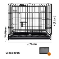 Premium Quality Pet Cage with Tray 76cm x 51cm x 61cm (2 feet) Foldable Cat Dogs Rabbit Cage