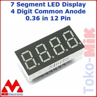 7 Segments SEVEN SEGMENT LED DISPLAY 4-DIGIT COMMON ANODE 0.36 IN 12P