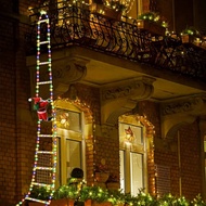 3m/9.84ft Christmas Decorative Ladder Light - Eight Modes, USB Santa Claus Ladder Decorative Light, 