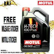 Motul H-Tech 100 Plus 0W20 Fully Synthetic Engine Oil (4L) CAR ENGINE OIL