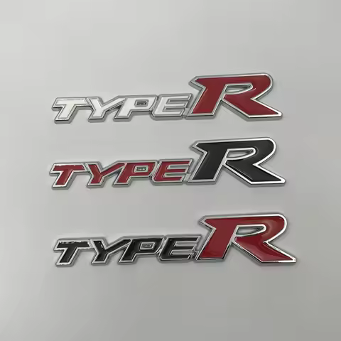3D Metal Type R Logo Letters Car Trunk Emblem Badge Decal Sticker Accessorie