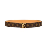 LV [Huabei Phase 3 Interest Free] Men's New Pyramid Misty Old Flower Canvas and Cowhide Buckle Casual Double sided Belt M0579U