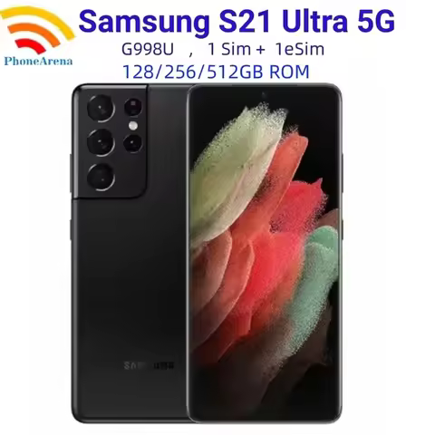 C Samsung Galaxy S21 Ultra 5G S21U G998U1 12+128/256GB 16+512GB Original 6.8" AMOLED Snapdragon NFC 