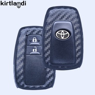 For Toyota Chr Camry 2020 Camry 70 RAV4 Avalon Altis Land Cruiser Prius 2021 2022 2buttons Silicone Carbon Fibre Key Casing Cover Accessories