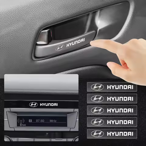 1/2/5/10Pcs Car Logo Car Door Handle Anti Scratches Stickers For Hyundai Tucson I10 I20 I30 Santa Fe