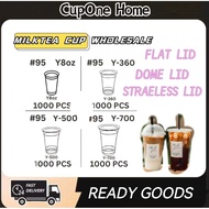 [1000pcs] 8oz 12oz 16oz 22oz (PP) Y Cups for Milk Tea 1 BOX Coffee Cup (95mm Top Diameter)