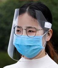 Face shield😷หน้ากากใส //ดึงเปิดปิดได้// ชนิดยางยืดพร้อมกับแผ่นพลาสติกใส ป้องกันเชื้อไวรัสได้ 99.99%