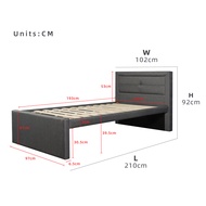 (FREE Shipping) KitchenZ 3.3FT Divan Single Size Bed Frame Pull Out Bed Katil Single High Headboard
