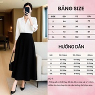 CVD03 6-Piece Flared Long Skirt, Office, Luxurious, Super Beautiful Snow Fabric.