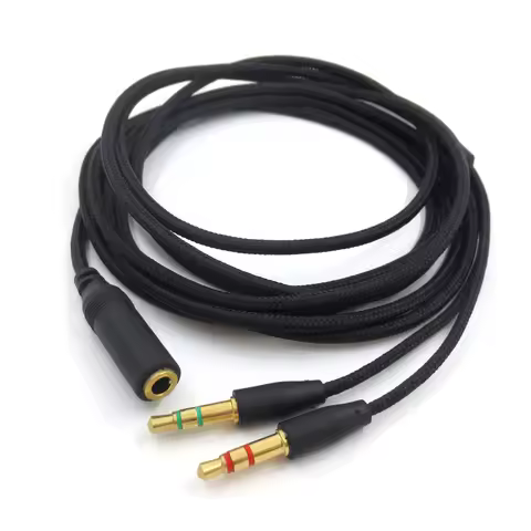 2 IN 1 3.5mm Audio Extension Cable For -Razer Kraken Edition V2 Headphone Adapter Splitter Headset M