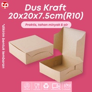 (WHOLESALE) BOX R10 20X20X7CM BROWN KRAFT LAMINATED