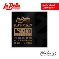 La Bella RX-N5D RX Nickel, 45-65-85-105-130 – 5-String Bass Guitar Strings | Roundwound | Balanced