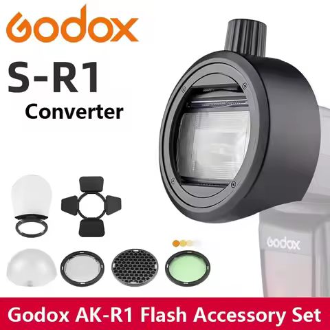 Godox AK-R1 S-R1 Barn Door, Snoot, Color Filter, Reflector, Honeycomb, Diffuser Ball Kits for Godox 