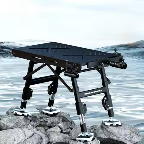 New Mini Fishing Platform, Ultra-Light Compact Fold with Height Adjustable Legs, No Wobble Stable Se