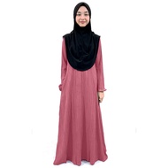 Jubah Abaya Pleated Muslimah Umrah Haji Ironless Comfy Dress Plus Size S to 6XL