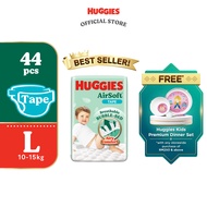 HUGGIES AirSoft Tape Diapers L44 (1 pack) Breathable and soft diapers for baby