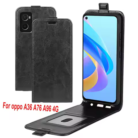 For OPPO A55 A96 A52 A72 A92 A15 A5 A9 A53 A32 Flip Vertical Leather Case Holder BOOK Cover For OPPO