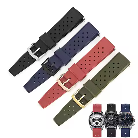 20mm 22mm Rubber Silicone Strap for Seiko 5 Canned Abalone Men Quick Release Diving Breathable Watch