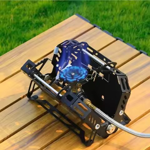 Outdoor Camping Card Stove Easy To Carry Foldable 2400W High Firepower High Temperature Resistant 25