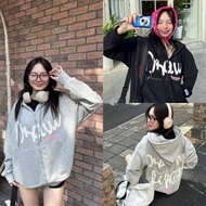 HOODIE DRAWS - Jacket hoodie with embossed logo, Boxy form, wide hat, big hat for men and women, uni