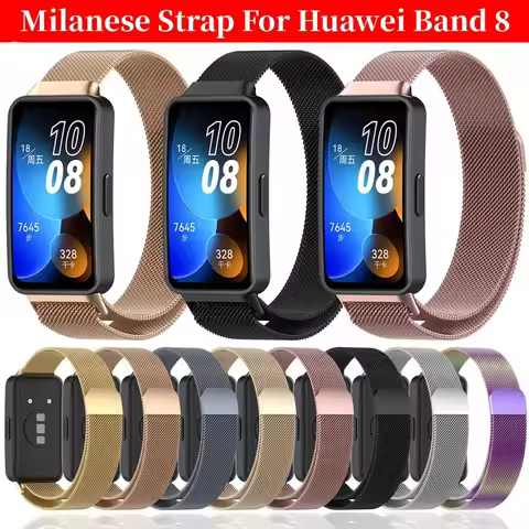 Mlianese Loop For Huawei Band 8 Smartwatch Magnetic correa Wrist watchbands Metal Stainless Steel Br