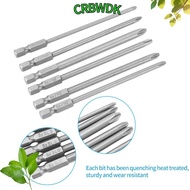 CRBWDK 10pcs Screwdriver Bit Set, S2 Steel 100mm Length Cross Head Screwdriver Bits, Durable PH1 PH2