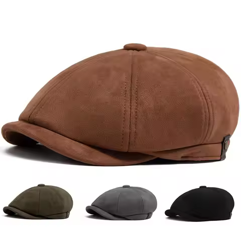 New Suede Newsboy Cap Autumn Winter Berets Retro Fashion Men Women Hats Casual Vintage Flat Caps For