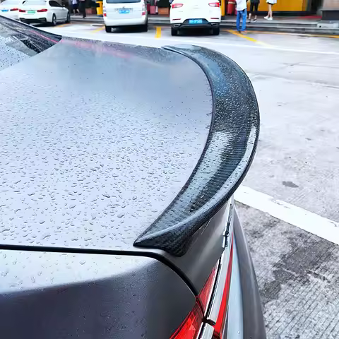 For 2008-2014 BMW 7 Series F01 F02 730i 740i 750i Rear Trunk Lid Black Carbon Car Wings Ducktail Lip