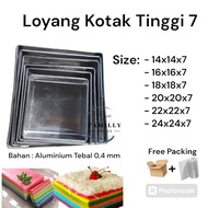 SQUARE Sponge Cake Pan Square Pan/ Layer Pan 7cm High 0.4mm Thickness Size 14x14x7cm, 16x16x7cm, 18x