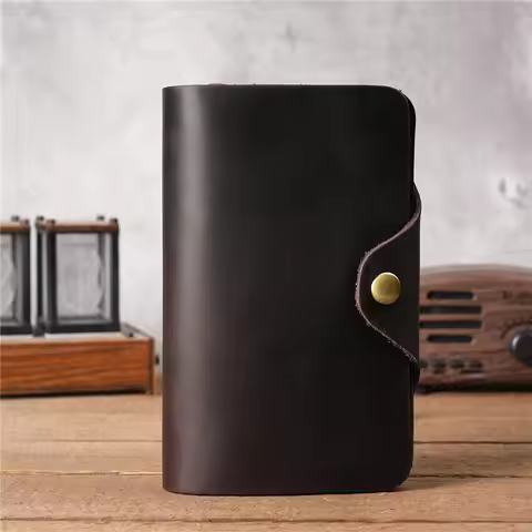 Vintage Leather Men's Wallet Long Billfold Wallet with Hasp 100% Genuine Leather Wallet for Men Drop
