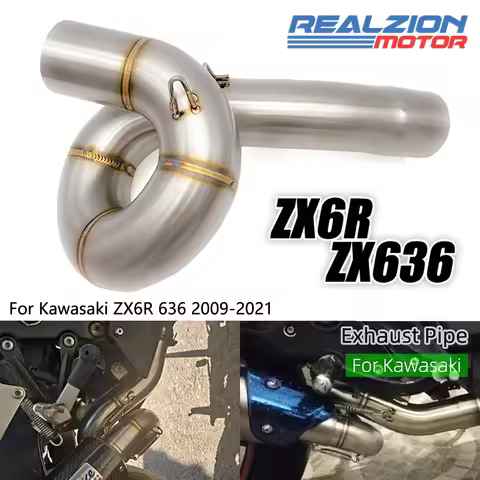 RZ ZX6R ZX636 2020 Motorcycle Exhaust Pipe Muffler Middle Link Pipe Slip-on Pipe Escape For Kawasaki