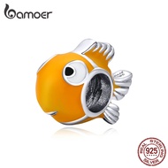 BAMOER Yellow Clownfish Charm Fit For Original Bangle Diy 925 Silver BSC206