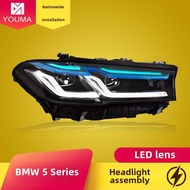 BONINGYU | ไฟหน้า LED สไตล์คิ้วสีฟ้า สำหรับ BMW G38 และ G30 ปี 2018-2020