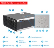 มินิโปรเจคเตอร์ Rigal High Def รุ่น RD825 Android 6.0 ความคมชัด 1080x720 pixel ภาพ HD ดูออนไลน์ ทีวี
