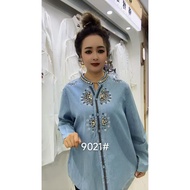 NEW SG15 9021 Embellished Denim Shirt P62×L74cm