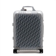 Dior x RIMOWA Oblique Carry On Aluminum Silver x navy Cabin Luggage