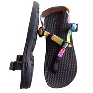 รองเท้าแตะวิ่ง รุ่น challenge แบรนด์ แตะอีลิท Elite Sandals [ สีดำ สายม้าลาย ] นุ่มแน่นและsupport ดี