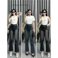 Women's high-waisted flared jeans, stretch flared jeans