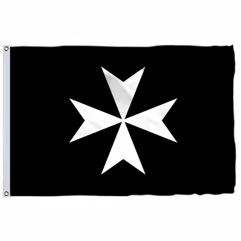 Malta Hospitaller Knights Battle Flag 90 x 150 cm 100D Polyester Big Malta Rhodes Flags and Banners 