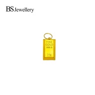 BS Jewellery 916(22K) Gold Hollow Gold Bar Pendant - B256M / B257M