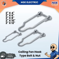 FAN| Fan Hook Bolt & Nut pelbagai saiz KIPAS SILING HOOK