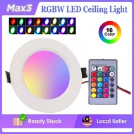 RGB LED Downlight 5W 7W 10W Colorful Remote Control Ceiling Downlight Dimming Round Spot Light Indoor Bedroom Kitchen