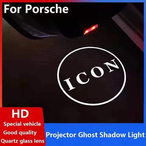 LED Car Door Logo Welcome Shadow Light Laser Projector Ghost Lamp For Porsche Cayenne Panamera Tayca