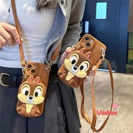 Cute Squirrel Wallet Phone Case For Samsung Galaxy A55 A35 A25 A71 A51 5G 4G A7 2018 J8 A6 Plus 2018 J6 J4 Plus Coin Purse Soft Cover With Lanyard Card Holder