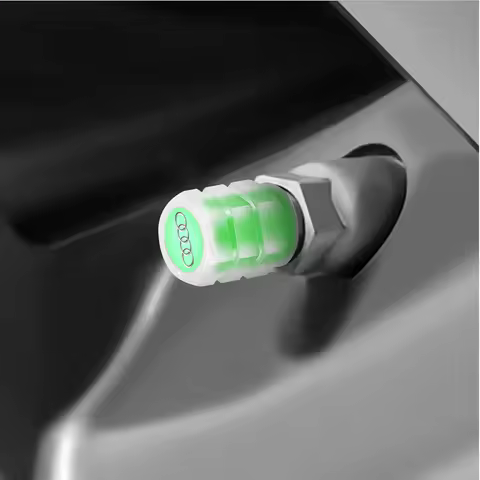 4Pcs Luminous AUDI SLINE Badge Valve Caps Fluorescent Car Wheel Hub Valve Stem Cover for A3 C5 C6 C7