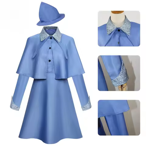 Harry Potter Beauxbatons Women School Uniform Cosplay Costume Full Dress Outfit for Halloween Party 