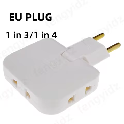 3 in 1 EU Tee Socket Plug Adapter Portable Foldable CN US To EU Euro KR FR Travel Aadapters 2Pin 4.8